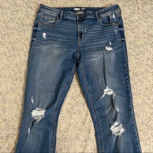 Mid Rise Distressed Skinny Jeans